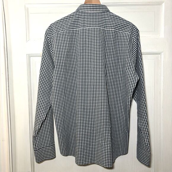 UNTUCKit  White Blue Gingham Check Men's Large Long Sleeve Button Down Shirt - Picture 5 of 6